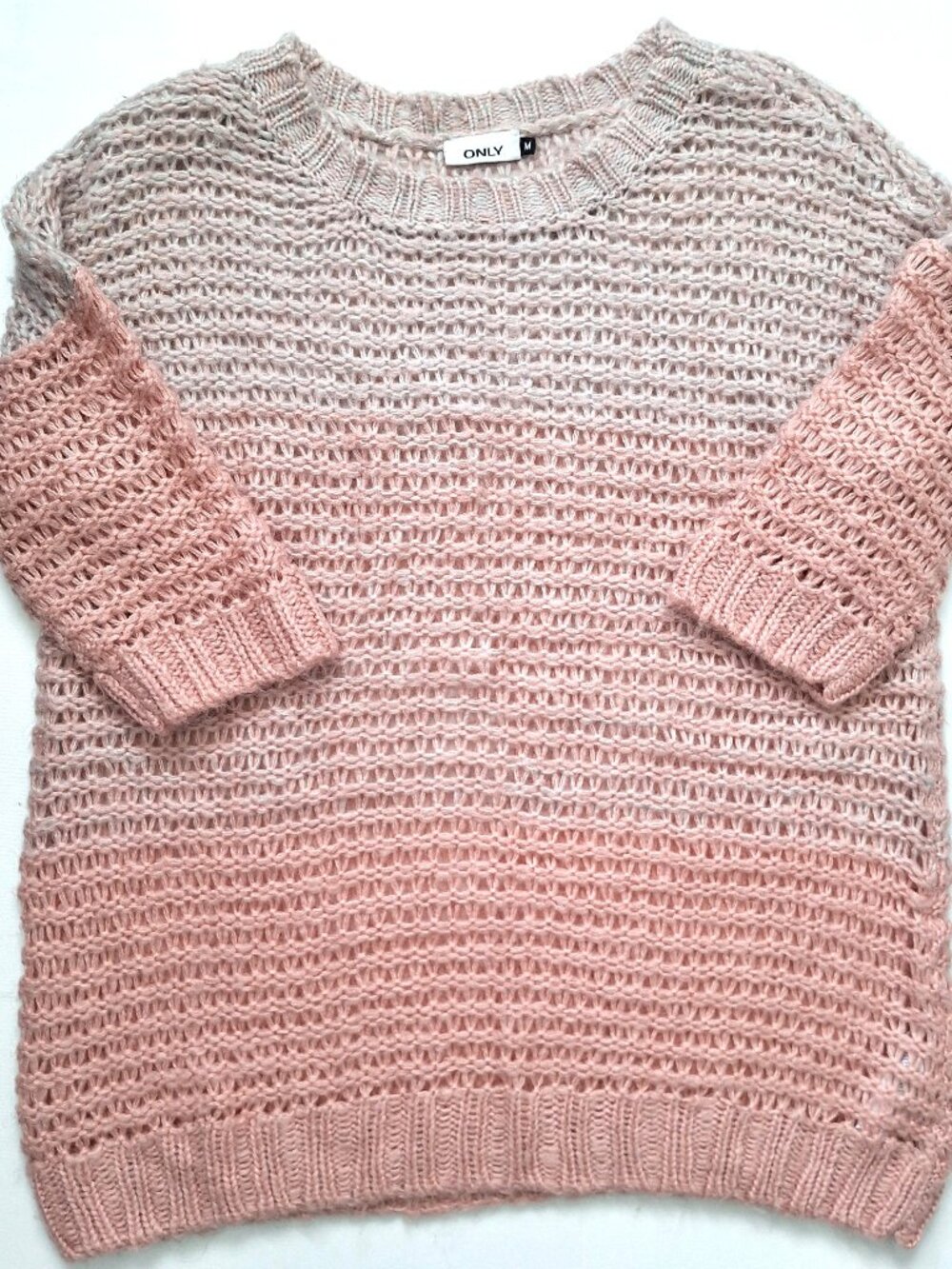 ONLY Ombre Pink Open Knit Sweater